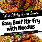Beef Stir Fry with Noodles and Sticky Sauce Recipe