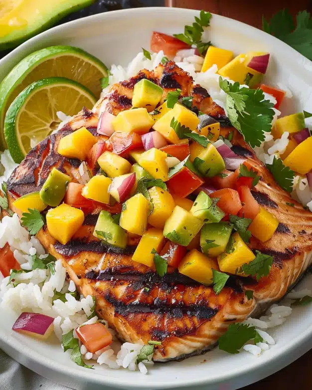 Grilled Salmon with Mango Salsa