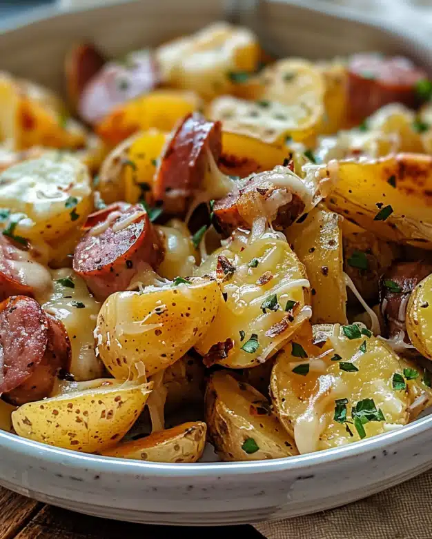 Cheesy Ranch Potatoes and Smoked Sausage
