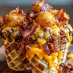 Bacon Cheeseburger Tater Tot Cones