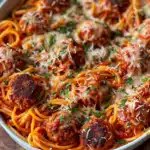 Baked Spaghetti and Meatballs