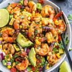 Avocado Corn Salad With Grilled Shrimp