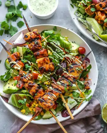 BBQ Chicken Skewer Salad