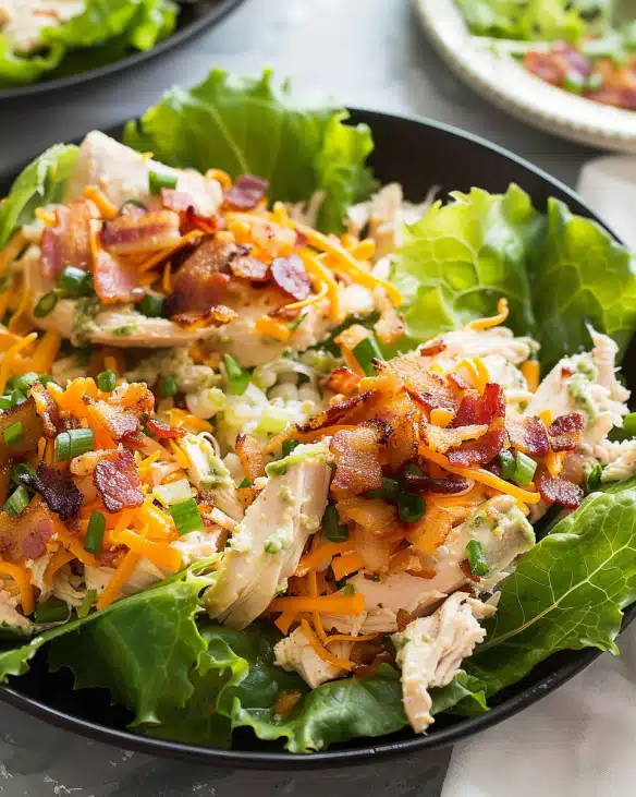 Bacon Ranch Chicken Salad with Cheddar (Low Carb)