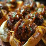 Bourbon BBQ Bacon Cheeseburger Meatball Subs Ready in 30 Minutes
