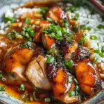 Caramelised Soy Chicken in Garlic Ginger Broth with Rice