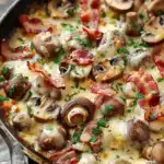 Cheesy Bacon Mushroom Skillet — Rich, Creamy, and Irresistibly Delicious