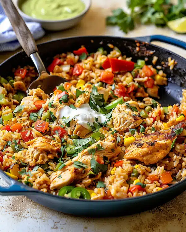 Chicken and Rice Taco Skillet