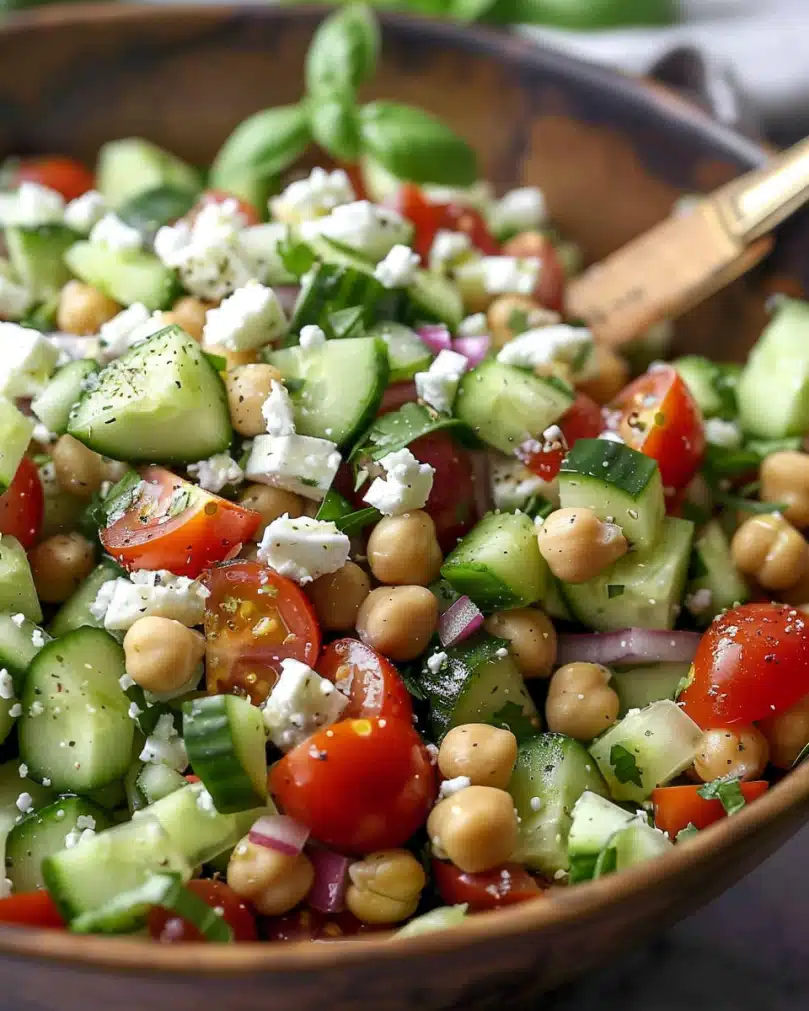  Chickpea Cucumber Salad with Feta and Tomatoes 