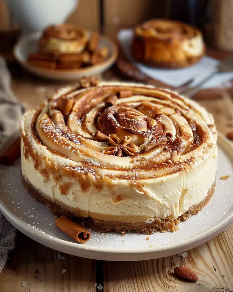 Cinnamon Roll Honeybun Cheesecake