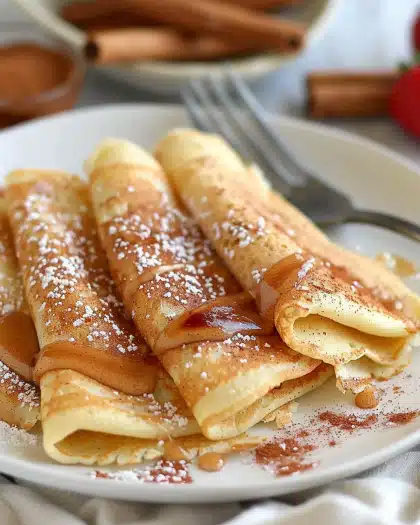 Cinnamon Roll Protein Crepes