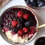 Custard Oats with Mixed Berry Compote