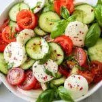 Fresh Cucumber Caprese Salad Recipe.