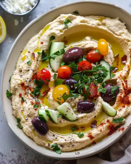 Greek Style Loaded Hummus