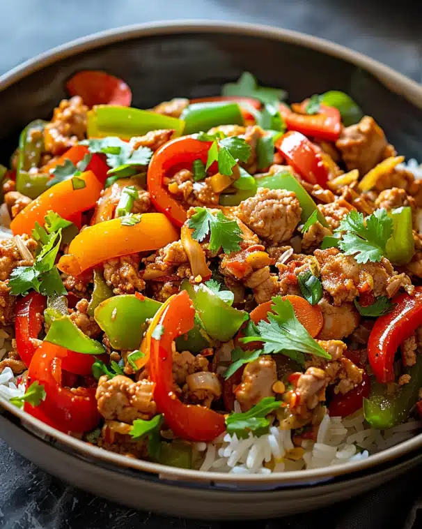 Ground Turkey and Peppers Stir-Fry