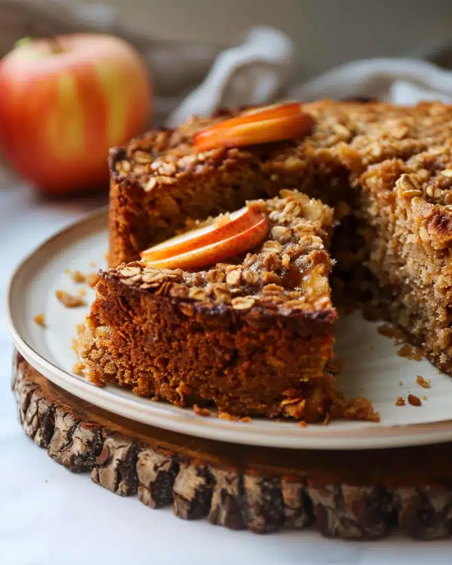Healthy Breakfast Oatmeal Apple Cake