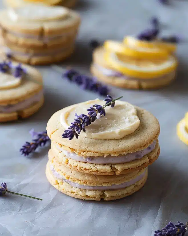 Lemon Lavender Sandwich Cookies Recipe