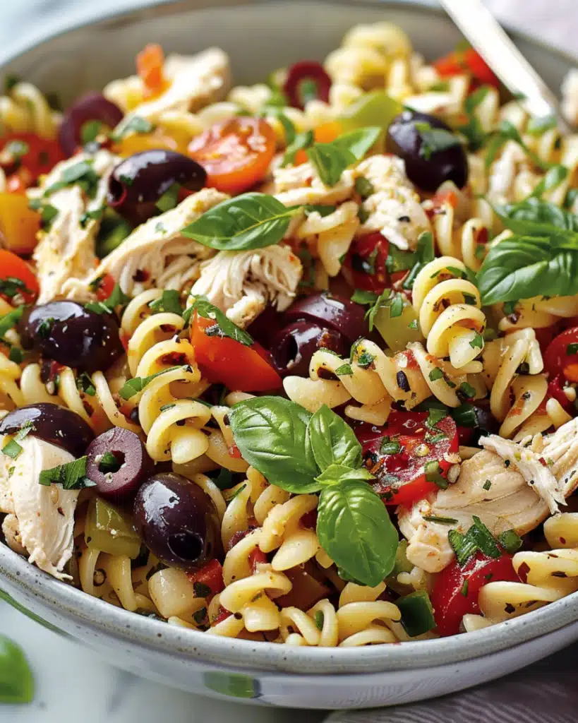 Mediterranean Chicken Pasta Salad