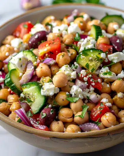 Mediterranean Chickpea Feta Salad