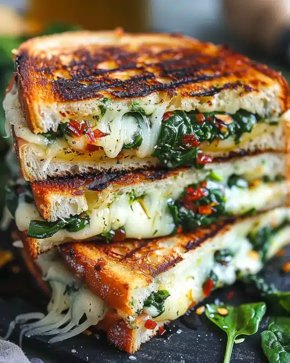 Mediterranean Spinach Grilled Cheese