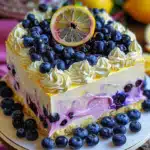 No-Bake Lemon Dazzling Blueberry Cream Cake