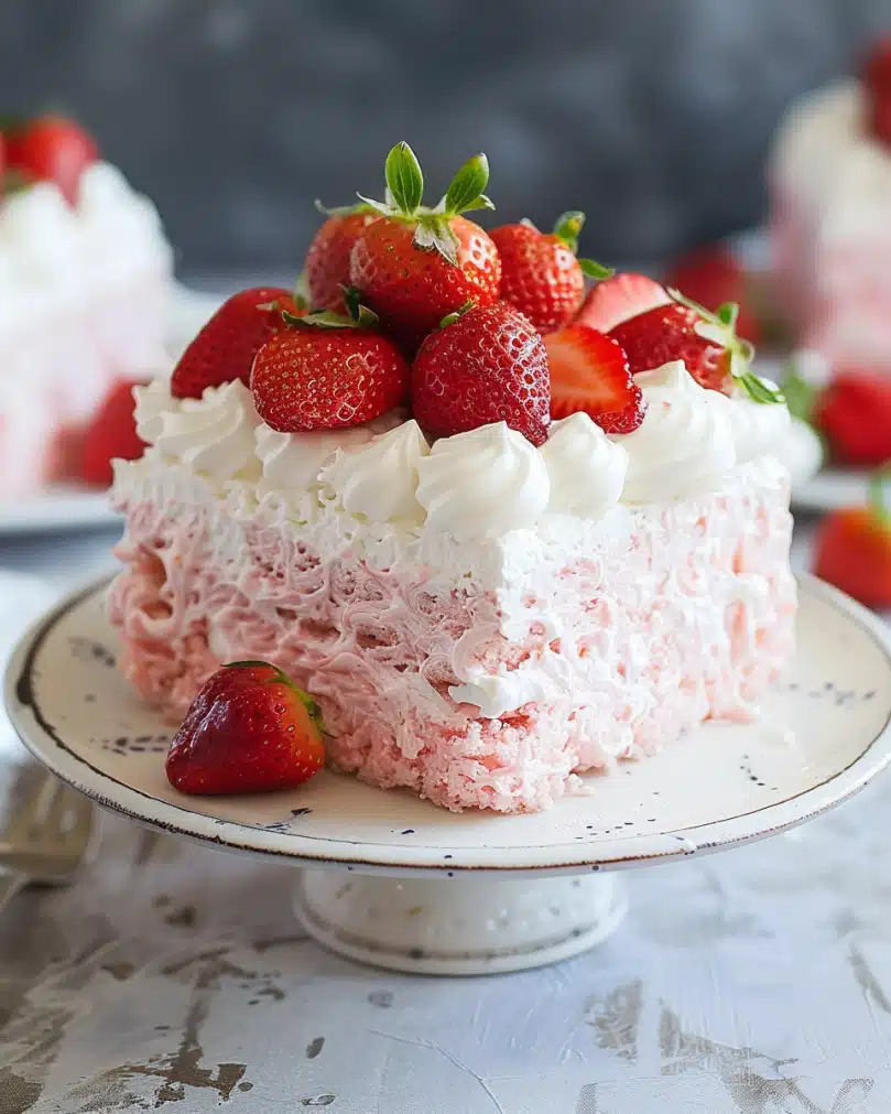 No Bake Strawberry Cloud Cake