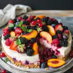 No-Bake Summer Berry and Peach Cheesecake