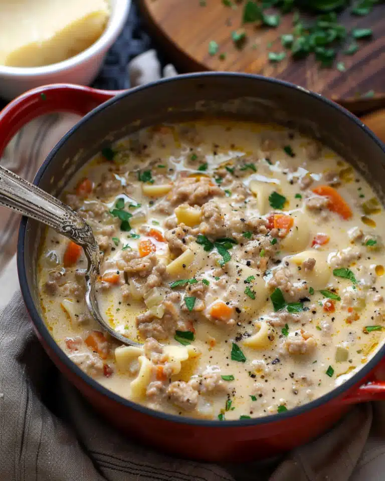 Creamy Italian Ground Chicken Soup