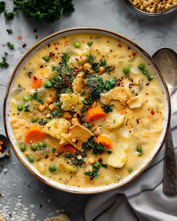 One Pot Creamy Vegetable Soup Recipe