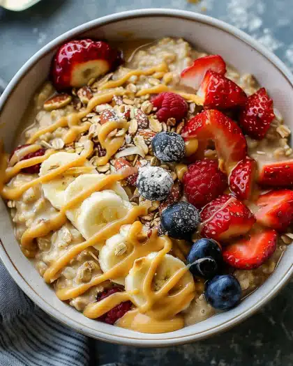 Peanut Butter Breakfast Oatmeal Bowl