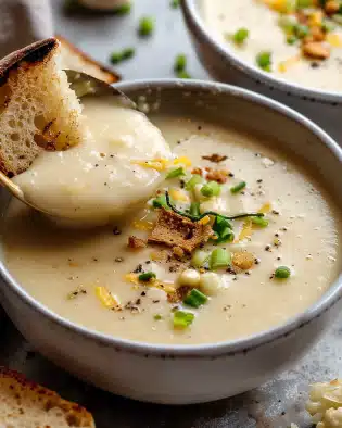 Roasted Garlic Cheddar Cauliflower Soup Recipe