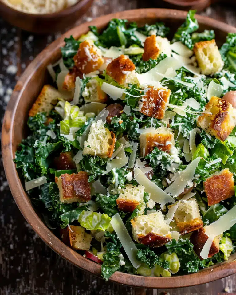 Roasted Garlic & Kale Caesar Salad