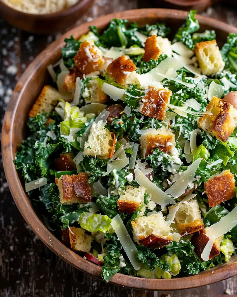 Roasted Garlic & Kale Caesar Salad