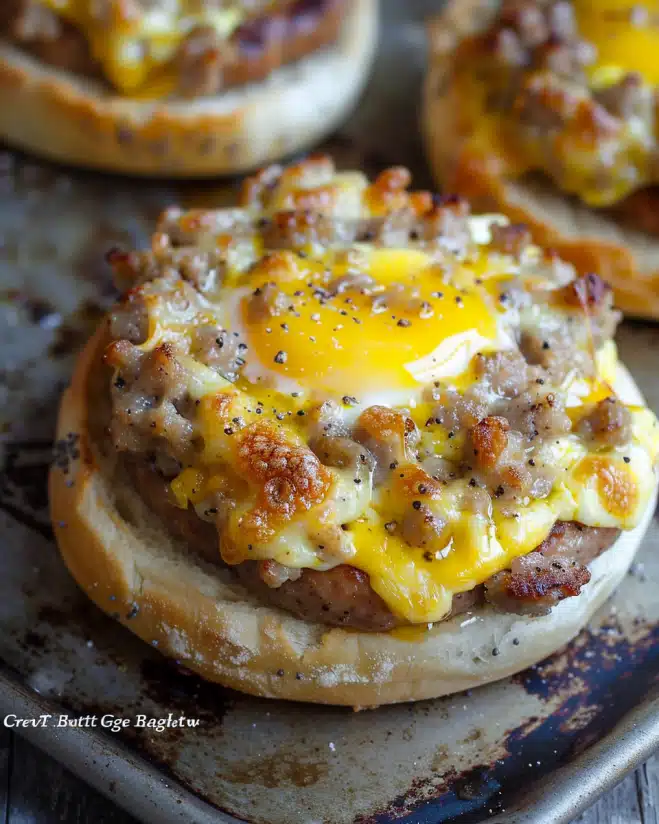 Sausage, Egg, and Cheese Breakfast Bagels