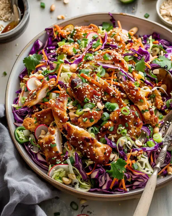 Sesame Chicken Cabbage Crunch Salad