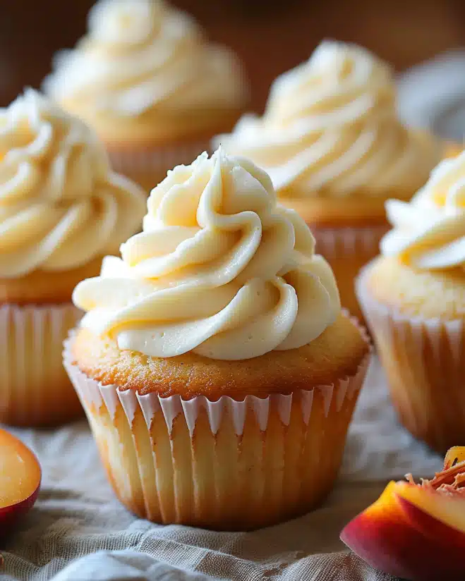 Honey Peach Cream Cheese Cupcakes