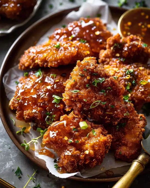 Baked Crunchy Hot Honey Chicken