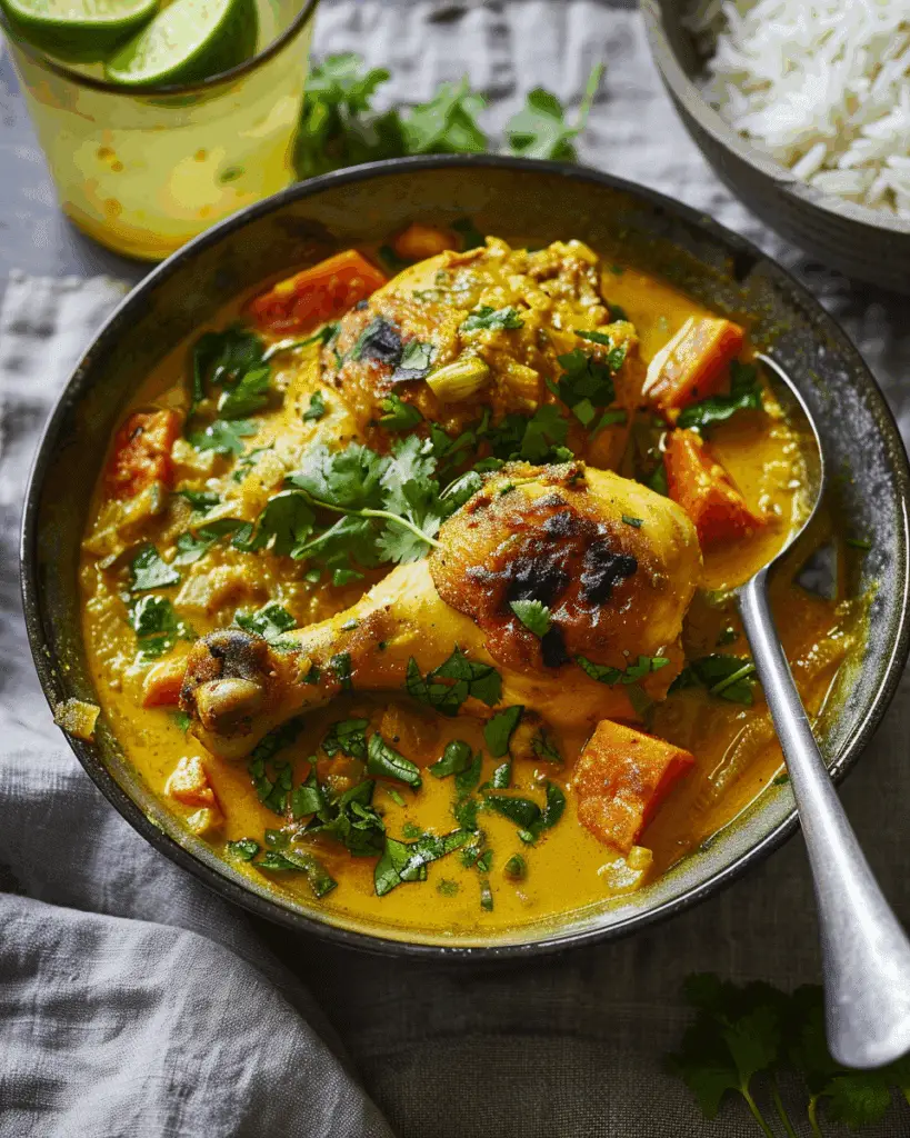 Burmese Chicken Braised in Coconut Milk & Turmeric with Sweet Potato