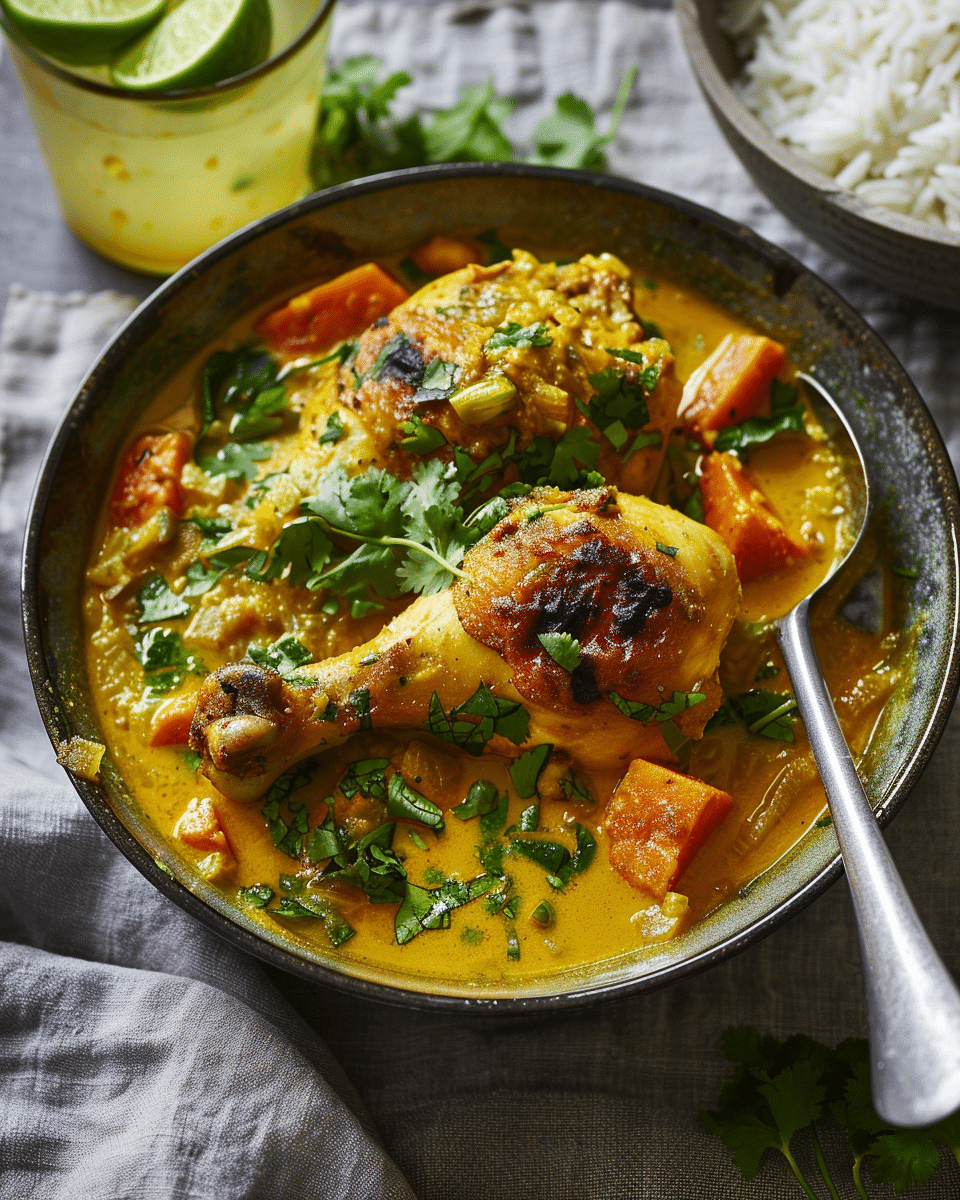 Burmese Chicken Braised in Coconut Milk & Turmeric with Sweet Potato