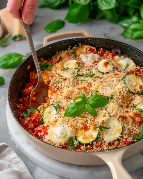 Chicken Parmesan Zucchini Skillet