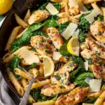 Chicken & Spinach Skillet Pasta with Lemon & Parmesan