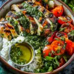 Chimichurri Grilled Chicken Bowl with Garlic Sauce