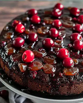 Chocolate Cherry Upside Down Cake
