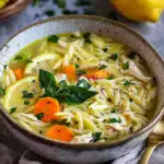 Cozy Lemon Chicken Orzo Soup for Chilly Day