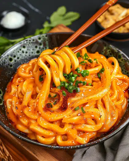 Creamy Gochujang Udon Noodles