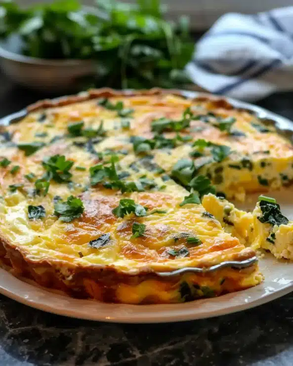 Crustless Cottage Cheese Breakfast Quiche