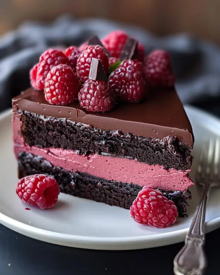 Dark Chocolate Raspberry Mousse Cake Recipe