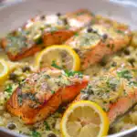 Easy One Pan Creamy Lemon Caper Butter Salmon