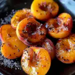 easy pan fried peaches with sugar and cinnamon