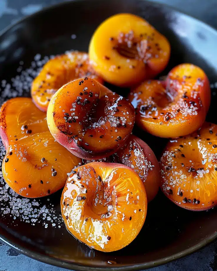 easy  pan fried peaches with sugar and cinnamon